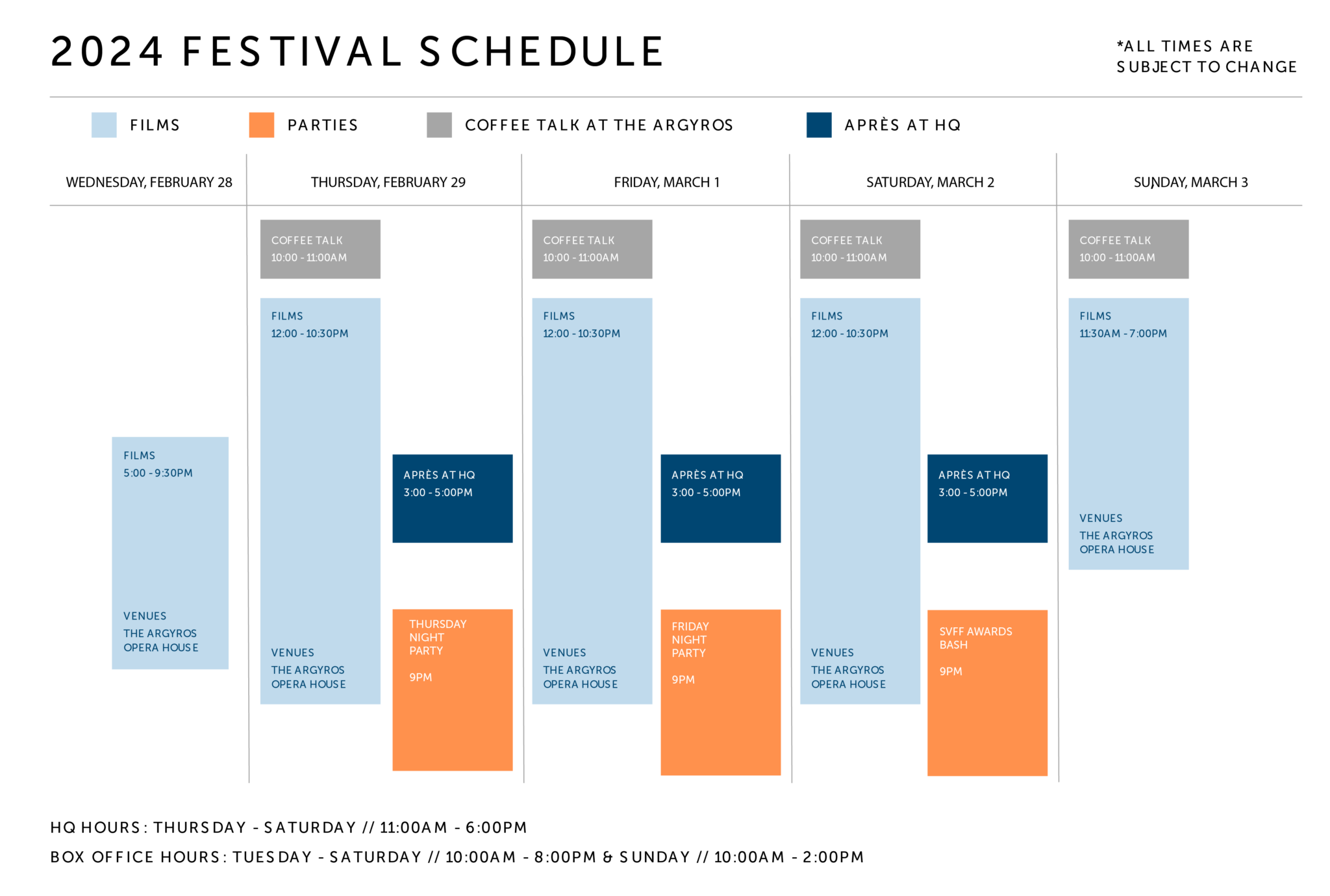 2024 Schedule Calendar Sun Valley Film Festival